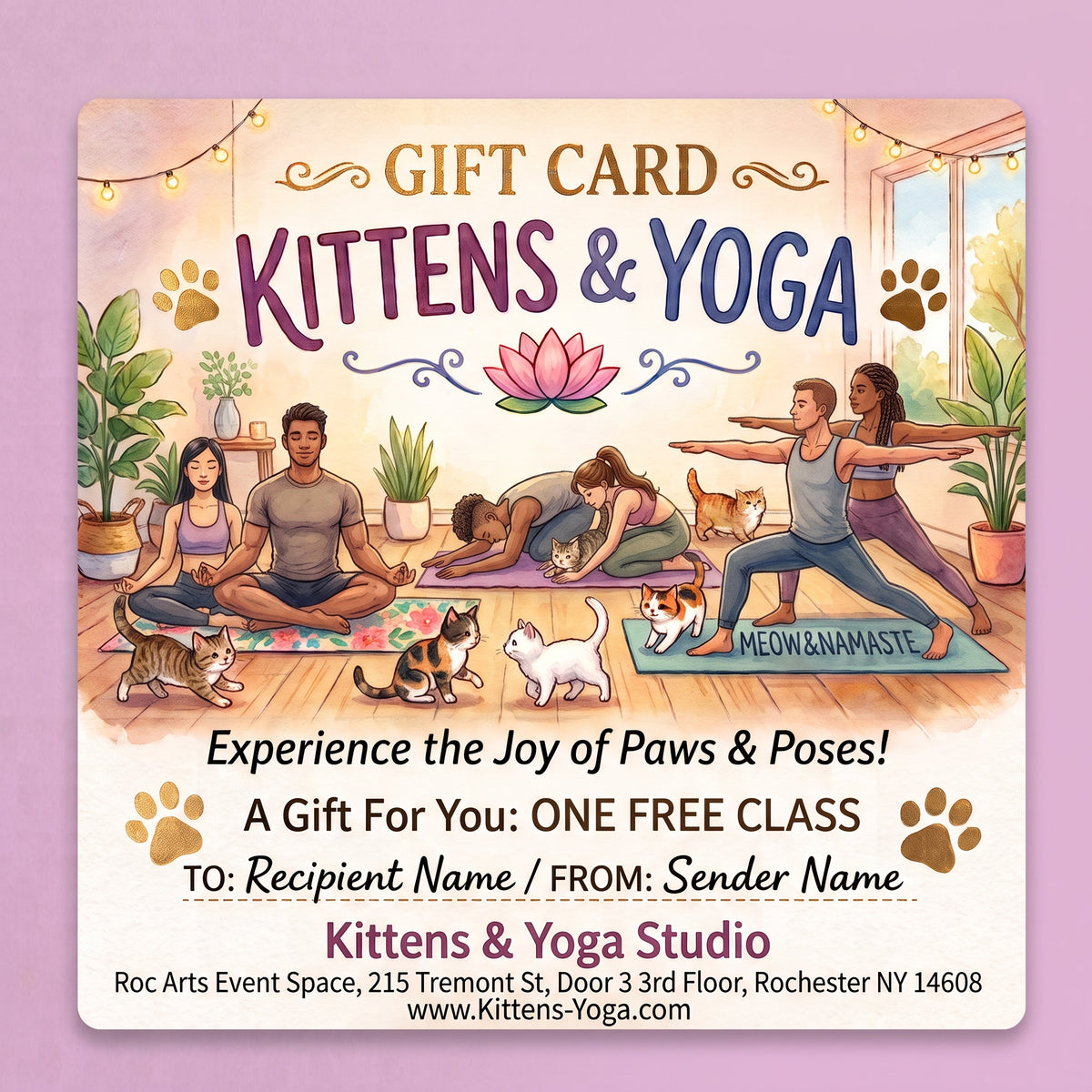 Kittens & Yoga Gift Card